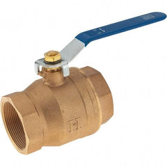 Value Collection - 2" Pipe, Bronze Full Port Ball Valve - 2 Piece, NPT Ends, Lever Handle, 600 WOG, 150 WSP - Caliber Tooling