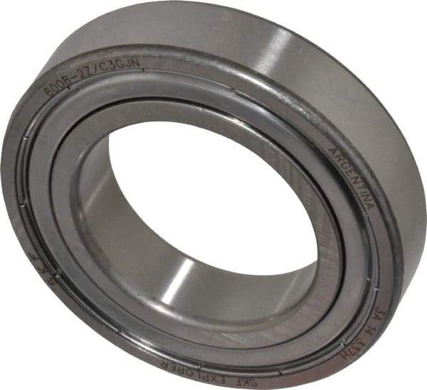 SKF - 40mm Bore Diam, 68mm OD, Double Shield Deep Groove Radial Ball Bearing - 15mm Wide, 1 Row, Round Bore, 11,600 Nm Static Capacity, 17,800 Nm Dynamic Capacity - Caliber Tooling