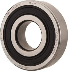 SKF - 25mm Bore Diam, 62mm OD, Double Seal Deep Groove Radial Ball Bearing - 17mm Wide, 1 Row, Round Bore, 11,600 Nm Static Capacity, 23,400 Nm Dynamic Capacity - Caliber Tooling