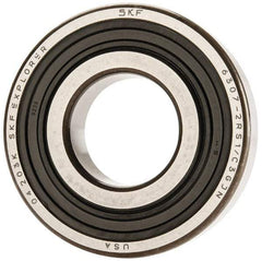 SKF - 35mm Bore Diam, 80mm OD, Double Seal Deep Groove Radial Ball Bearing - 21mm Wide, 1 Row, Round Bore, 19,000 Nm Static Capacity, 35,100 Nm Dynamic Capacity - Caliber Tooling