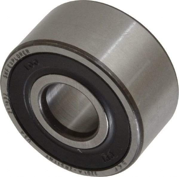 SKF - 12mm Bore Diam, 32mm OD, Double Seal Angular Contact Radial Ball Bearing - 15.9mm Wide, 2 Rows, Round Bore, 5,600 Lb Static Capacity, 10,100 Lb Dynamic Capacity - Caliber Tooling