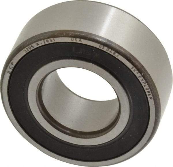 SKF - 25mm Bore Diam, 52mm OD, Double Seal Angular Contact Radial Ball Bearing - 20.6mm Wide, 2 Rows, Round Bore, 14,300 Lb Static Capacity, 20,800 Lb Dynamic Capacity - Caliber Tooling