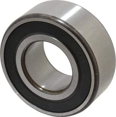 SKF - 25mm Bore Diam, 52mm OD, Double Seal Angular Contact Radial Ball Bearing - 20.6mm Wide, 2 Rows, Round Bore, 14,300 Lb Static Capacity, 20,800 Lb Dynamic Capacity - Caliber Tooling