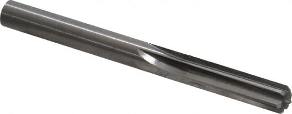 Hertel - 19/64" Solid Carbide 6 Flute Chucking Reamer - Straight Flute, 19/64" Straight Shank, 1-1/8" Flute Length, 3-1/4" OAL - Caliber Tooling