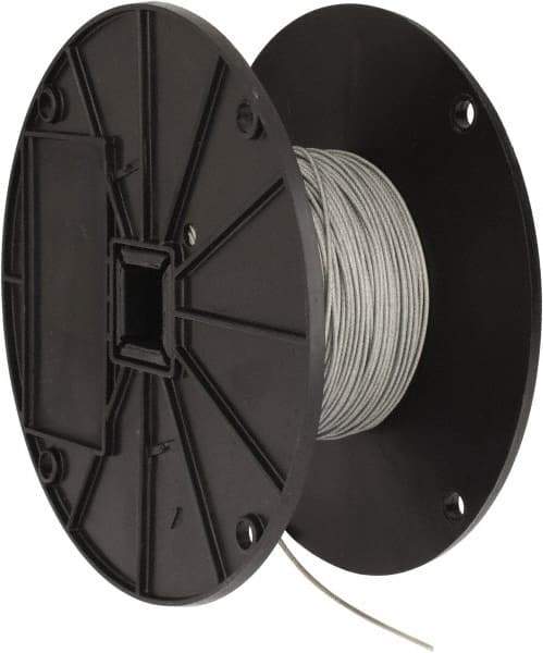 Value Collection - 1/16" x 3/64" Diam, Aircraft Cable - 270 Lb Breaking Strength, 7 x 7 Strand Core, Nylon Coating - Caliber Tooling