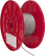 Value Collection - 1/16" Diam, Aircraft Cable - 480 Lb Breaking Strength, 7 x 7 Strand Core - Caliber Tooling