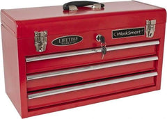 Value Collection - 3 Drawer Portable Tool Chest - 20-1/2" Wide x 8-5/8" Deep x 11-7/8" High, Steel, Red/Brown - Caliber Tooling