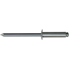 Marson - Blind Rivets; Type: Open End ; Head Type: Button ; Size Code: 64 ; Rivet Material: Aluminum ; Mandrel Material: Aluminum ; Minimum Grip (Decimal Inch): 0.1260 - Exact Industrial Supply