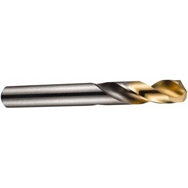 Screw Machine Length Drill Bit: 0.6102″ Dia, 135 °, High Speed Steel Bright/Uncoated, Right Hand Cut, Spiral Flute, Straight-Cylindrical Shank, Series A022