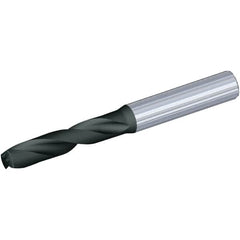 Kennametal - 8.8mm Spiral Flute Solid Carbide Screw Machine Drill Bit - Multilayer TiAlN Finish, Right Hand Cut, 47mm Flute Length, 89mm OAL, Standard Point, Straight Shank, Through Coolant - Caliber Tooling