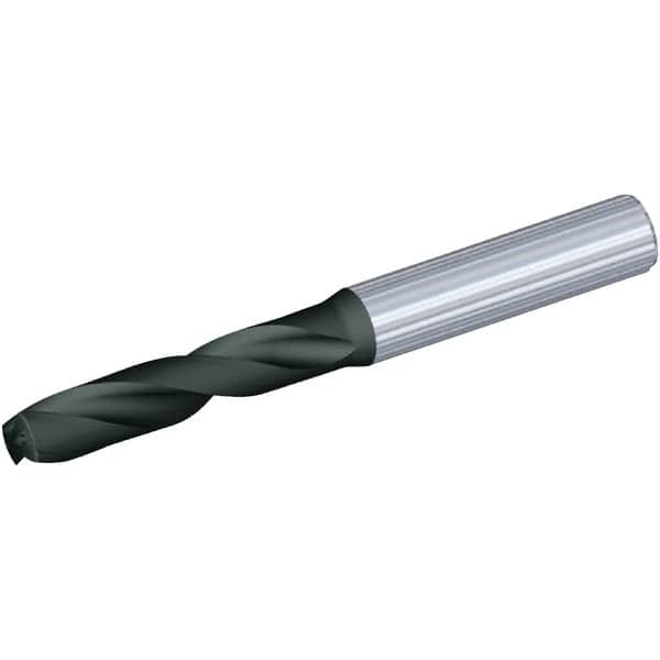 Kennametal - 7.6mm 140° Solid Carbide Jobber Drill - Multilayer TiAlN Finish, Right Hand Cut, Spiral Flute, Straight Shank, 91mm OAL, Standard Point - Caliber Tooling