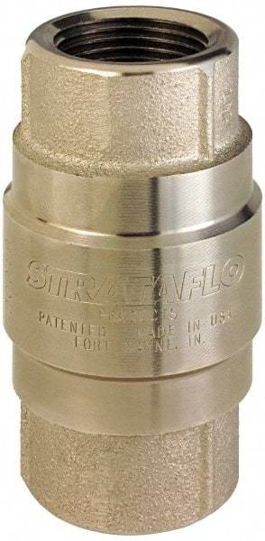 Strataflo - 2" Nickel Plated Brass Check Valve - Inline, FNPT x FNPT, 400 WOG - Caliber Tooling