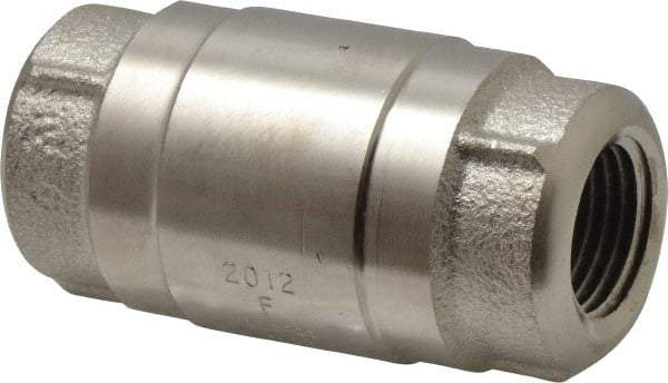 Strataflo - 1/2" Nickel Plated Brass Check Valve - Inline, FNPT x FNPT, 400 WOG - Caliber Tooling