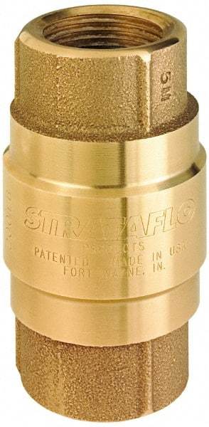 Strataflo - 3" Brass Check Valve - Inline, MNPT x MNPT, 200 WOG - Caliber Tooling