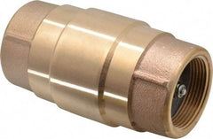 Strataflo - 1-1/2" Brass Check Valve - Inline, FNPT x FNPT, 200 WOG - Caliber Tooling