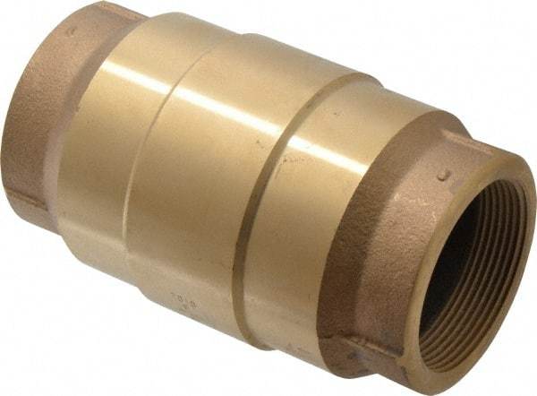 Strataflo - 2" Brass Check Valve - Inline, FNPT x FNPT, 200 WOG - Caliber Tooling