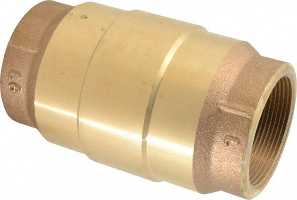 Strataflo - 2" Brass Check Valve - Inline, FNPT x FNPT, 200 WOG - Caliber Tooling