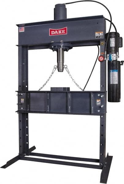 Dake - 50 Ton Hydraulic Shop Press - 16 Inch Stroke, 2 HP, Single Phase - Caliber Tooling