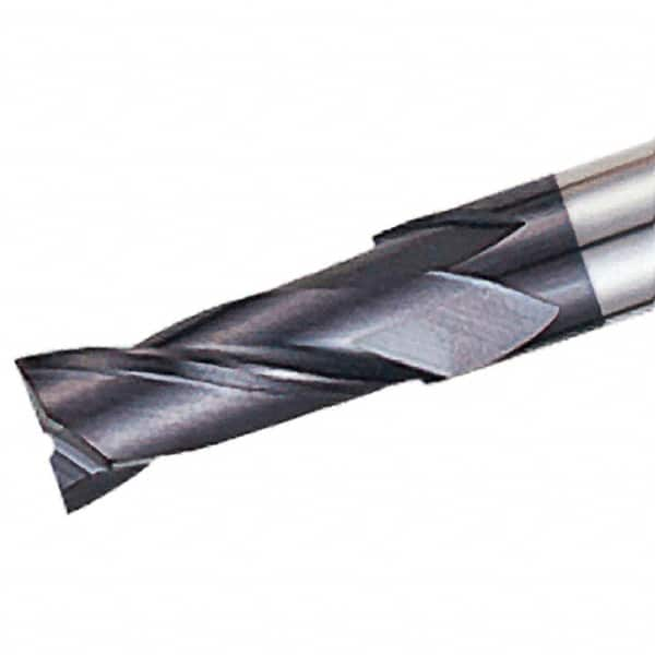 Iscar - 22mm, 38mm LOC, 20mm Shank Diam, 105mm OAL, 2 Flute, Solid Carbide Square End Mill - Single End, TiAlN Finish, Spiral Flute, 30° Helix, Right Hand Cut, Right Hand Flute - Caliber Tooling