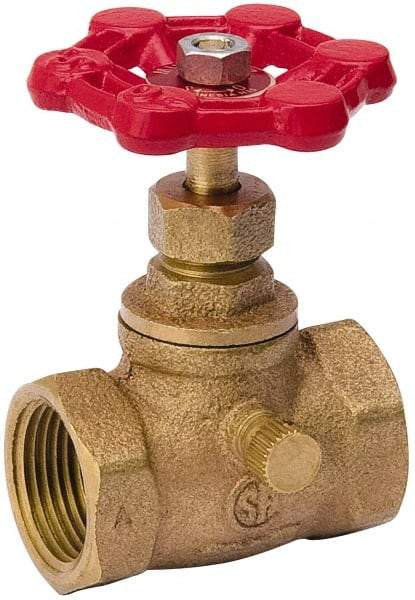 Value Collection - 3/4" Pipe, 125 psi WOG Rating, Brass Stop & Waste Valve - Lobe Type Handle, IPS End Connections, Use with Water, Oil, Air - Caliber Tooling