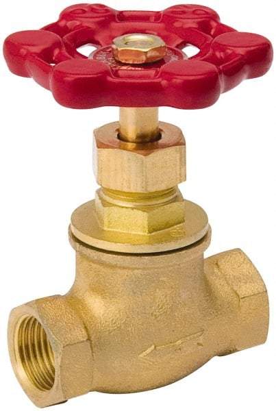 Value Collection - 3/4" Pipe, 125 psi WOG Rating, Brass, Stop Valve - Lobe Type Handle, IPS End Connections, Use with Water, Oil, Air - Caliber Tooling