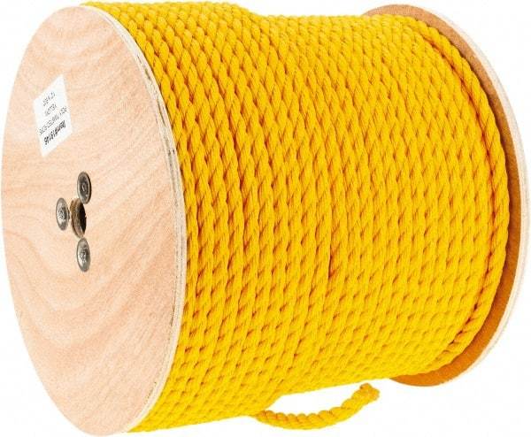 Value Collection - 600' Max Length Polypropylene Twisted Rope - 1/2" Diam, 472 Lb Capacity - Caliber Tooling