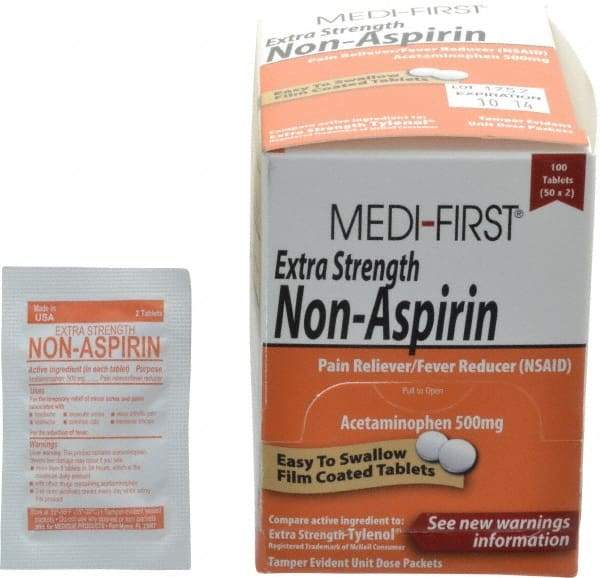 Medique - Medi-First Extra-Strength Non-Aspirin Tablets - Headache & Pain Relief - Caliber Tooling