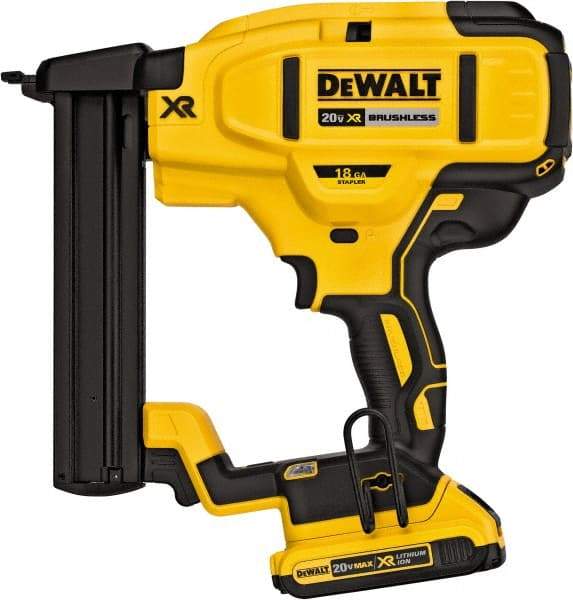 DeWALT - 1/4" Crown, 18 Gauge, 100 Staple Capacity Power Stapler - Includes Kit Bag; 20V Max Battery - Caliber Tooling