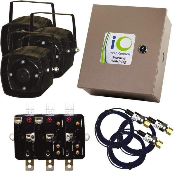 iO HVAC Controls - 1 or 3 Phase, 24 VAC, 0-2A Amp, 2 Max Fuse A, Air Conditioner Theft Alarm - 11" Wide x 11" Deep x 11" High, For Use with Condensing Unit - Caliber Tooling