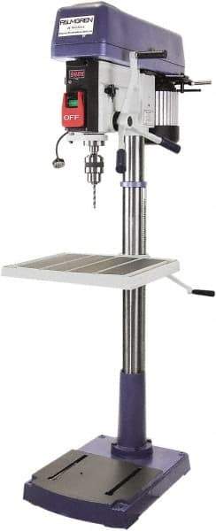 Palmgren - 20" Swing, Step Pulley Drill Press - 16 Speed, 1-1/2 hp, Single Phase - Caliber Tooling