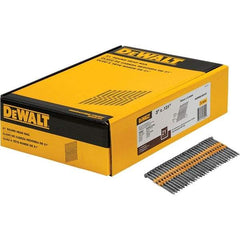 DeWALT - 9 Gauge 3" Long Framing Nails for Power Nailers - Steel, Bright Finish, Smooth Shank, Angled Stick Collation, Round Head - Caliber Tooling