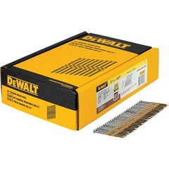 DeWALT - 11 Gauge 3" Long Framing Nails for Power Nailers - Steel, Galvanized Finish, Ring Shank, Angled Stick Collation, Round Head - Caliber Tooling