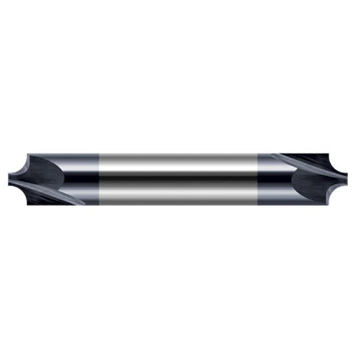 Corner Rounding End Mills - 0.0620″ (1/16″) Radius × 0.1540″ Pilot Diameter Carbide 5° Flare Corner Rounding End Mill DE, 4 Flutes, AlTiN Coated - Exact Industrial Supply