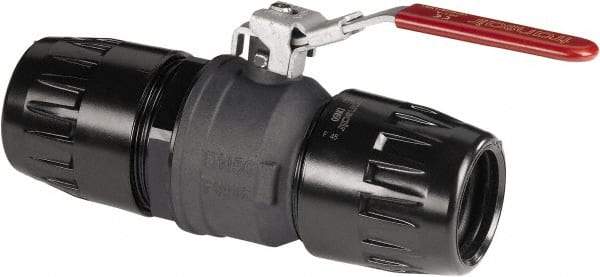 Transair - 7/8" ID, 25mm OD, Lockable Ball Valve - Brass, 232 psi Working Pressure - Caliber Tooling