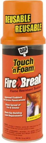 DAP - 12 oz Aerosol Orange Polyurethane Fire Barrier Foam - 10 to 25 min Tack Free Dry Time, 4 hr Full Cure Time - Caliber Tooling