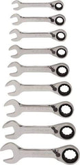 Blackhawk by Proto - 13 Piece, 6mm to 19mm, Stubby Ratcheting Combination Wrench Set - Metric Measurement Standard, Chrome Finish, Canvas Roll - Caliber Tooling