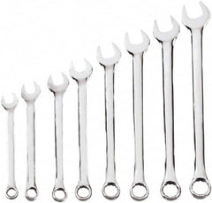 Blackhawk by Proto - 8 Piece, 1/4" to 11/16", 6, 12 Point Combination Wrench Set - Inch Measurement Standard, Chrome Finish, Comes in Case - Caliber Tooling