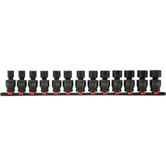 Blackhawk by Proto - 13 Piece 13/8" Drive Deep Well Impact Socket Set - 6 Points, 7 to 19mm Range, Metric Measurement - Caliber Tooling