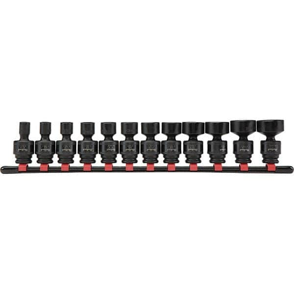 Blackhawk by Proto - 12 Piece 3/8" Drive Impact Socket Set - 6 Points, 5/16" to 1" Range, Inch Measurement Standard - Caliber Tooling