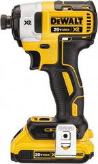 DeWALT - 20 Volt, 1/4" Drive, 152 Ft/Lb Torque, Cordless Impact Driver - Mid-Handle, 2800 RPM, 1 Lithium-Ion Battery Included - Caliber Tooling