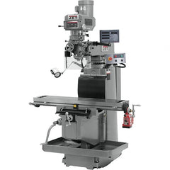 Jet - 54" Table Width x 12" Table Length, Variable Speed Pulley Control, 3 Phase Knee Milling Machine - R8 Spindle Taper, 5 hp - Caliber Tooling