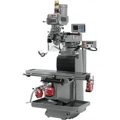 Jet - 54" Table Width x 12" Table Length, Variable Speed Pulley Control, 3 Phase Knee Milling Machine - R8 Spindle Taper, 5 hp - Caliber Tooling