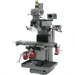 Jet - 54" Table Width x 12" Table Length, Variable Speed Pulley Control, 3 Phase Knee Milling Machine - NST40 Spindle Taper, 5 hp - Caliber Tooling