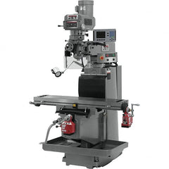 Jet - 54" Table Width x 12" Table Length, Electronic Variable Speed Control, 3 Phase Knee Milling Machine - R8 Spindle Taper, 5 hp - Caliber Tooling