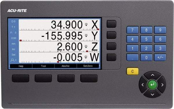 Acu-Rite - 2 Axis, 10" X-Axis Travel, 40" Y-Axis Travel, Lathe DRO System - 5µm Resolution, 5µm Accuracy, LCD Color Display - Caliber Tooling