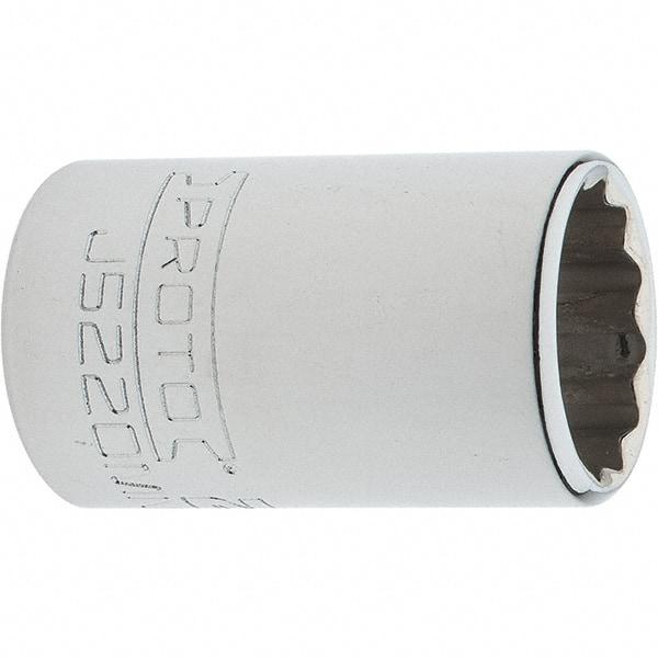 Proto - 3/8" Drive, Intermediate Hand Socket - 12 Points, 1-25/32" OAL, Steel, Full Polish Finish - Caliber Tooling