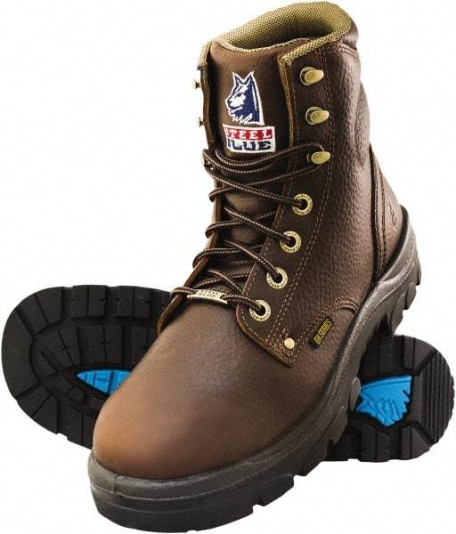 Steel Blue - Men's Size 13 Wide Width Steel Work Boot - Oak, Leather Upper, TPU Outsole, 6" High, Lace-Up - Caliber Tooling