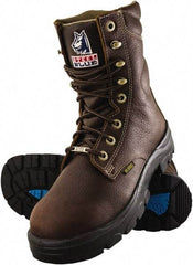 Steel Blue - Men's Size 13 Wide Width Steel Work Boot - Oak, Leather Upper, TPU Outsole, 8" High, Lace-Up - Caliber Tooling