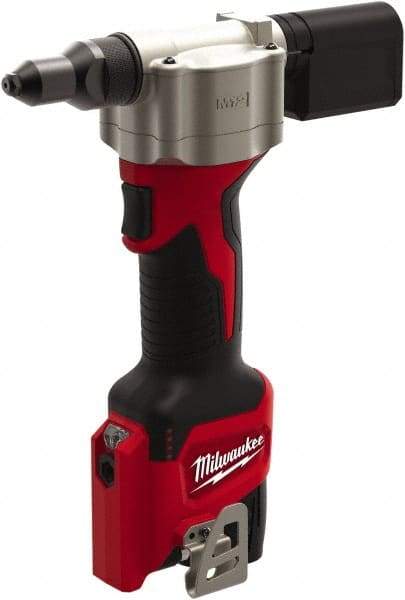 Milwaukee Tool - All up to 3/16" Closed End Rivet Capacity , 2,000 Lb Pull Force Cordless Electric Riveter - 0.8" Stroke Length, 12 Volt, Mandrel Collection, Bare Tool Battery Included - Caliber Tooling