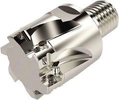 Seco - 1-1/2" Cut Diam, 66.33mm OAL, Indexable Square Shoulder Helical End Mill - XO.. 10T3 Inserts, M20 Modular Connection, 90° Lead Angle, Series Turbo - Caliber Tooling